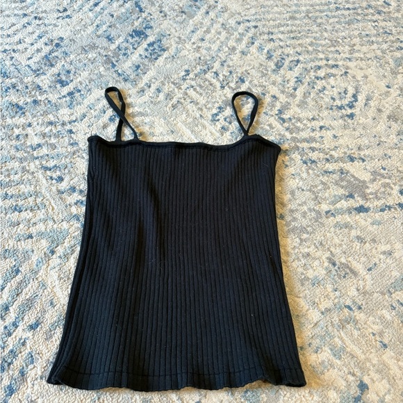 Adika black ribbed square neck tank M/L - Picture 2 of 4